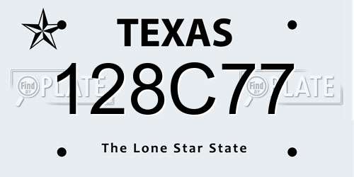 128C77 Texas License Plate