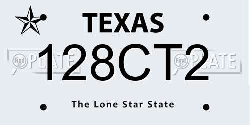 128CT2 Texas License Plate