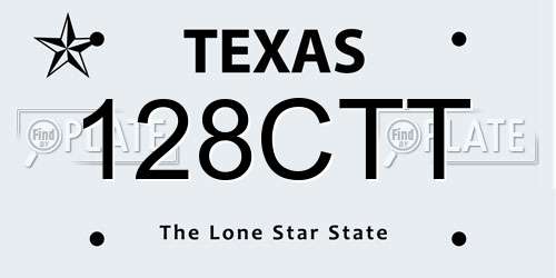 128CTT Texas License Plate