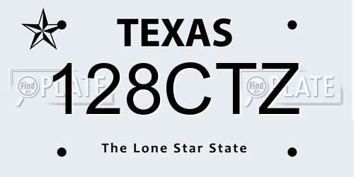 128CTZ Texas License Plate