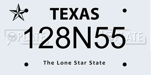 128N55 Texas License Plate