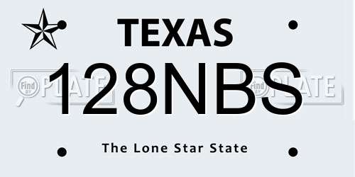 128NBS Texas License Plate