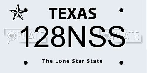 128NSS Texas License Plate
