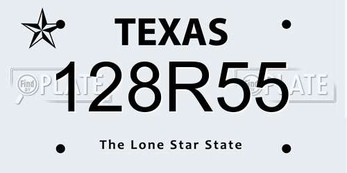 128R55 Texas License Plate