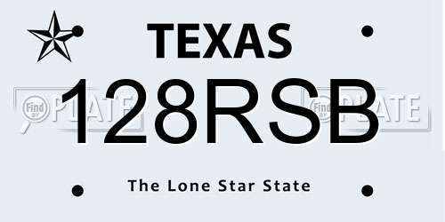 128RSB Texas License Plate