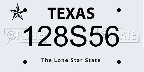 128S56 Texas License Plate