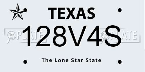 128V4S Texas License Plate