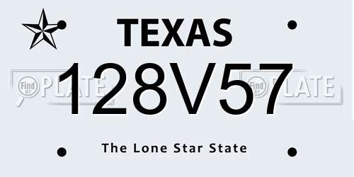 128V57 Texas License Plate