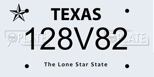 128V82 Texas License Plate