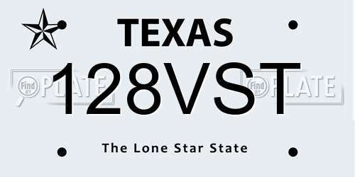 128VST Texas License Plate