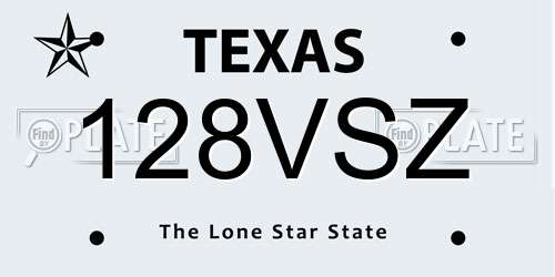 128VSZ Texas License Plate