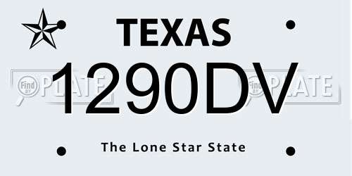 1290DV Texas License Plate