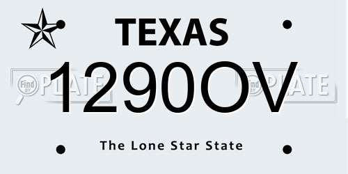 1290OV Texas License Plate