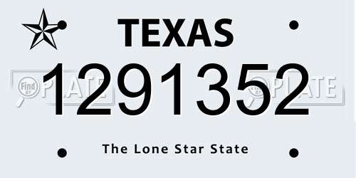 1291352 Texas License Plate