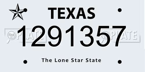 1291357 Texas License Plate