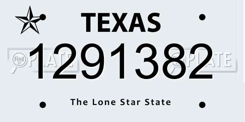 1291382 Texas License Plate