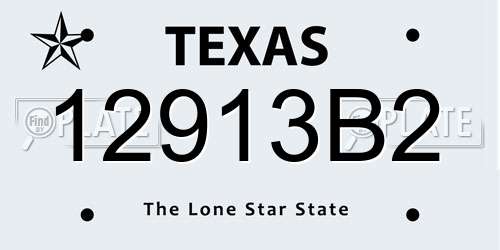 12913B2 Texas License Plate