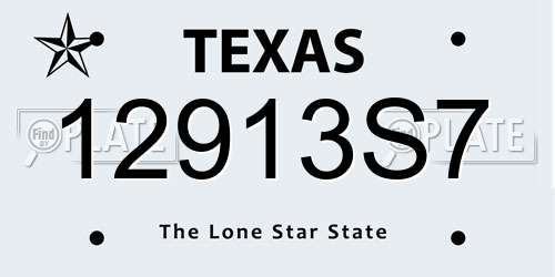 12913S7 Texas License Plate