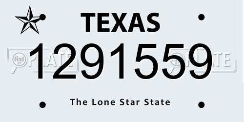 1291559 Texas License Plate