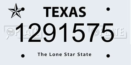 1291575 Texas License Plate