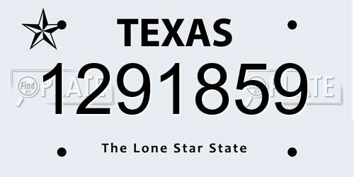 1291859 Texas License Plate