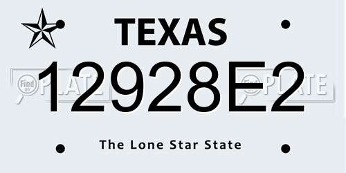 12928E2 Texas License Plate