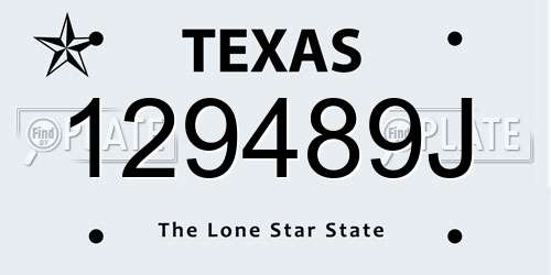 129489J Texas License Plate