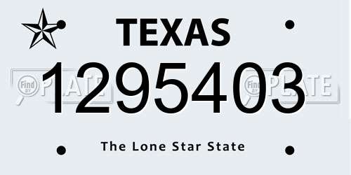 1295403 Texas License Plate