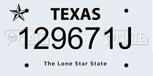 129671J Texas License Plate