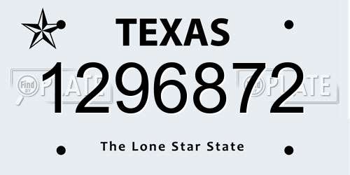 1296872 Texas License Plate