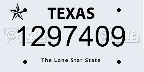 1297409 Texas License Plate