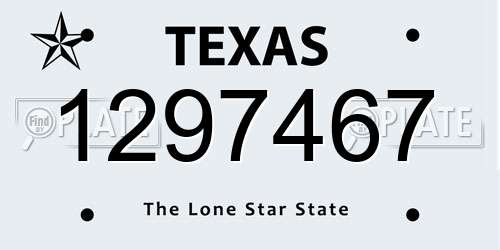 1297467 Texas License Plate