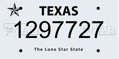 1297727 Texas License Plate