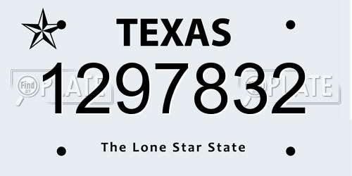 1297832 Texas License Plate