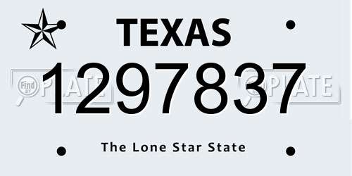 1297837 Texas License Plate