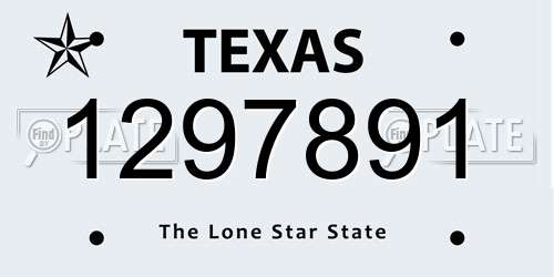 1297891 Texas License Plate