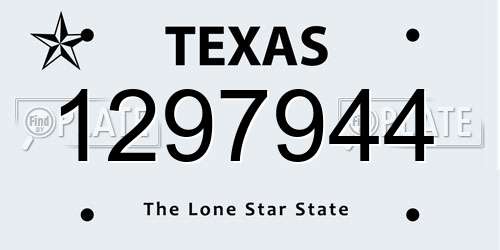 1297944 Texas License Plate