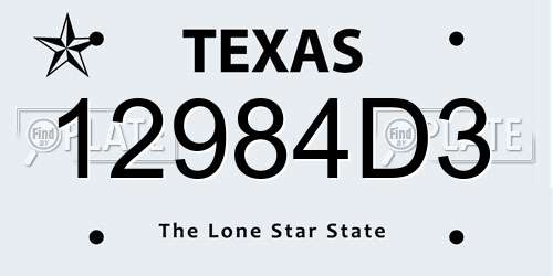 12984D3 Texas License Plate