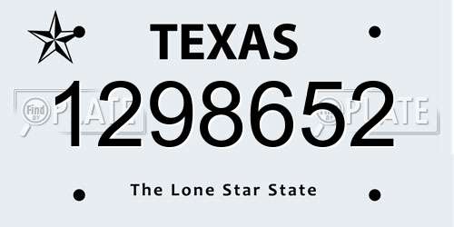 1298652 Texas License Plate