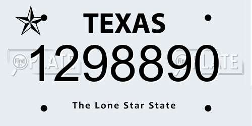 1298890 Texas License Plate
