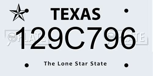 129C796 Texas License Plate