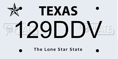 129DDV Texas License Plate