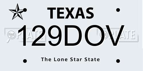 129DOV Texas License Plate