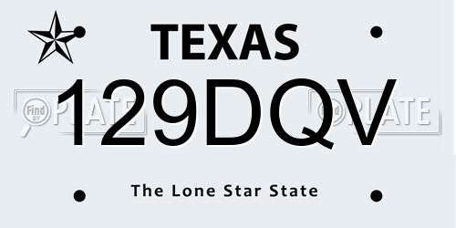 129DQV Texas License Plate