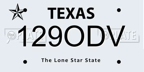129ODV Texas License Plate