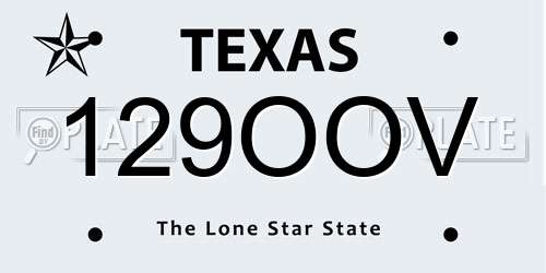 129OOV Texas License Plate