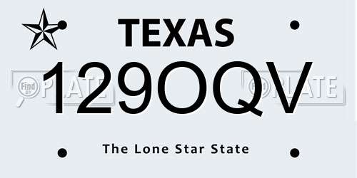 129OQV Texas License Plate