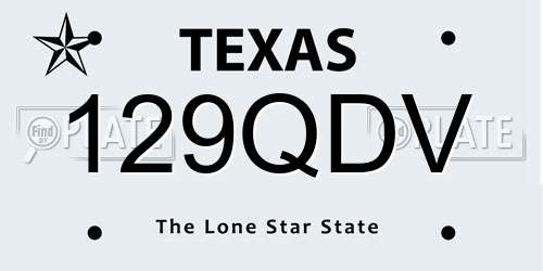 129QDV Texas License Plate
