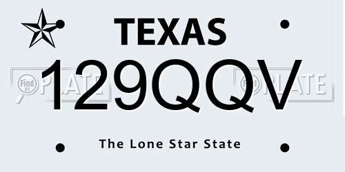 129QQV Texas License Plate