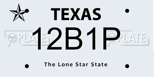 12B1P Texas License Plate